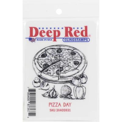 Deep Red Cling Stamp - Pizza Day